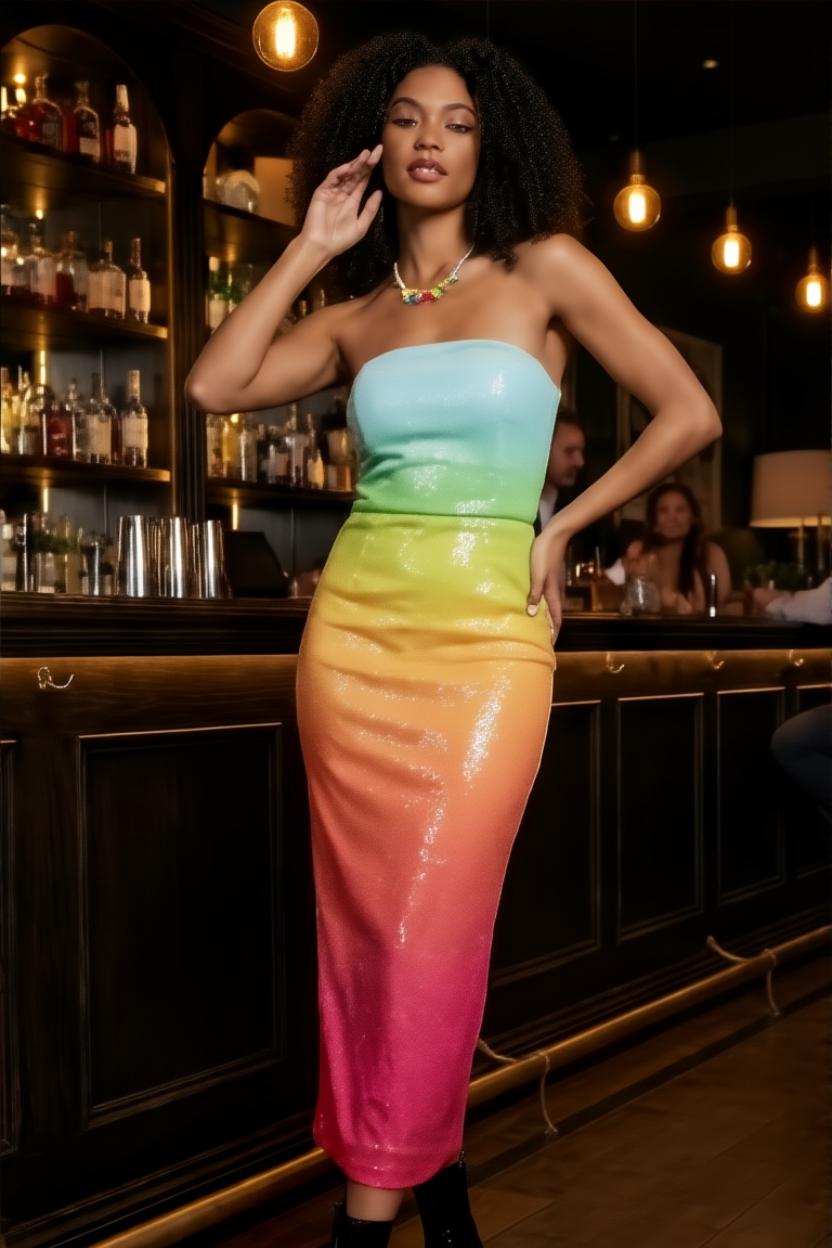 Sequin Midi Bodycon Dress for Parties and Evening Events