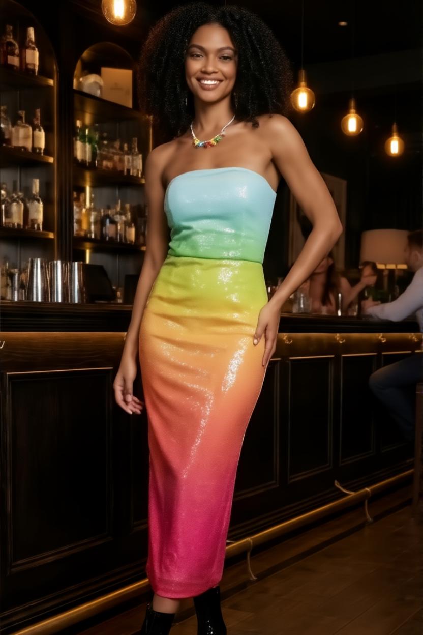 Sequin Midi Bodycon Dress for Parties and Evening Events